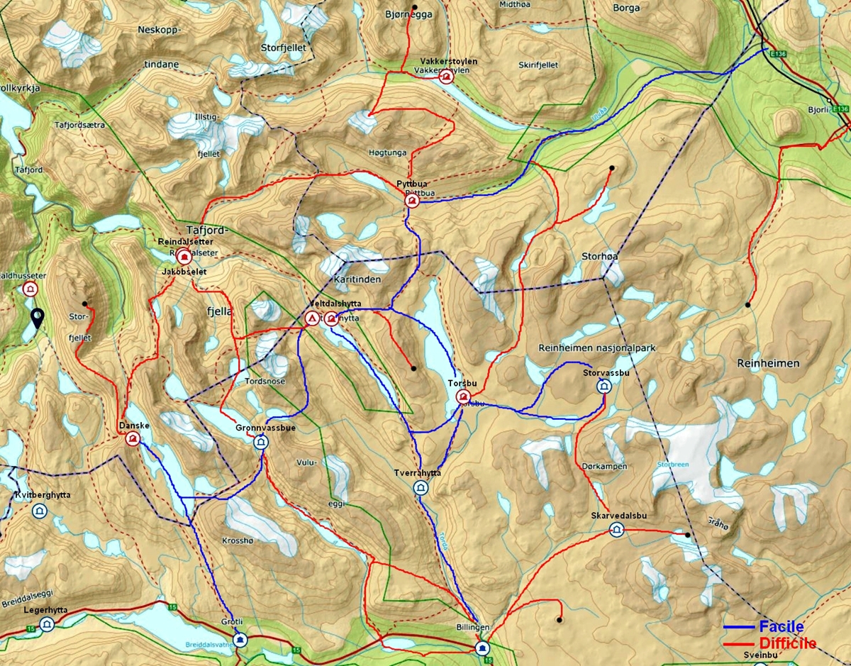 map tafjord parcours 1200